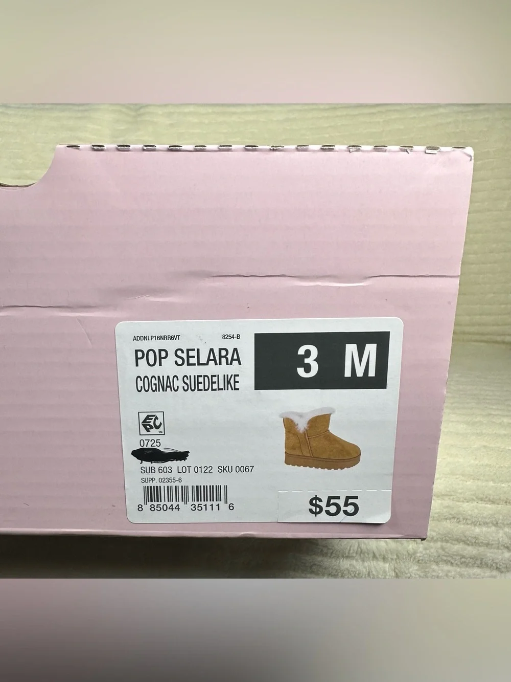 Pop Girls Selara Cognac Winter Boots NWT Size 3